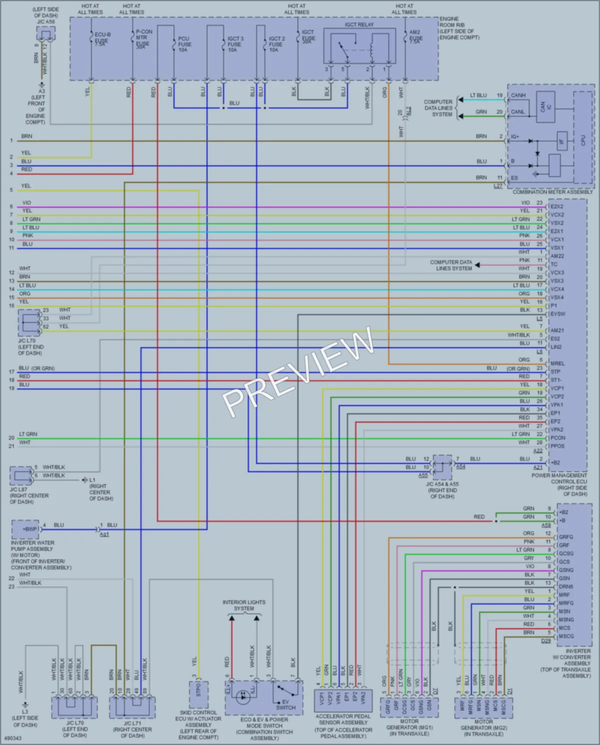 2017 Toyota Priusv Transmission wiring diagram preview