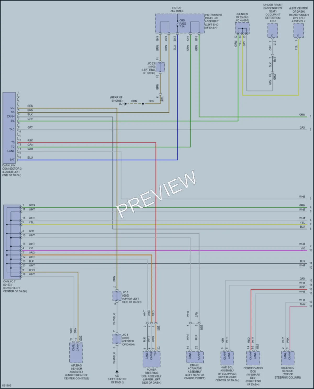 2017 Toyota RAV4 Computer Data Lines wiring diagram preview