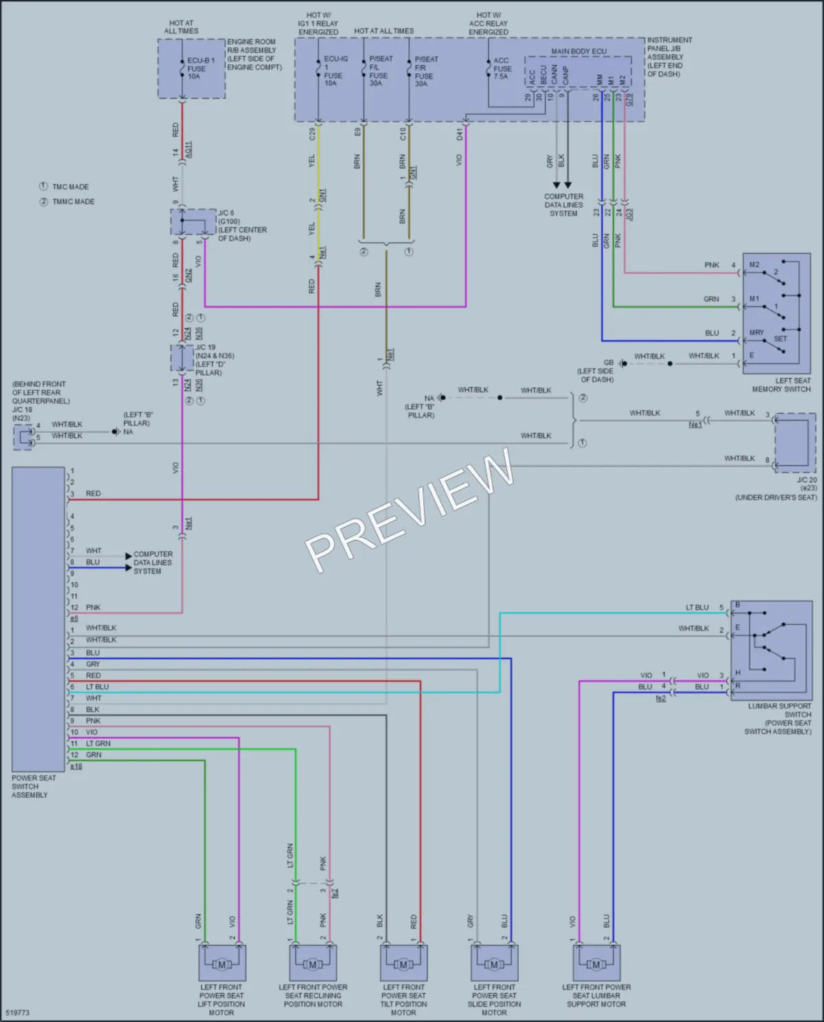 2017 Toyota RAV4 Memory Systems wiring diagram preview
