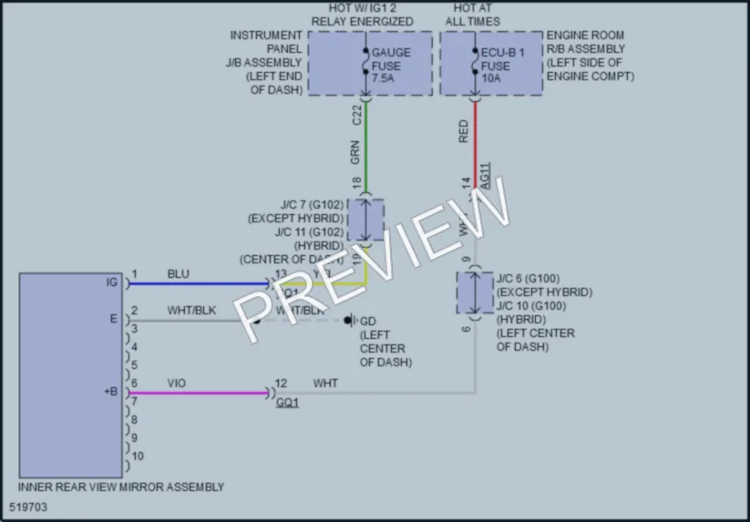 2017 Toyota RAV4 Power Mirrors wiring diagram preview