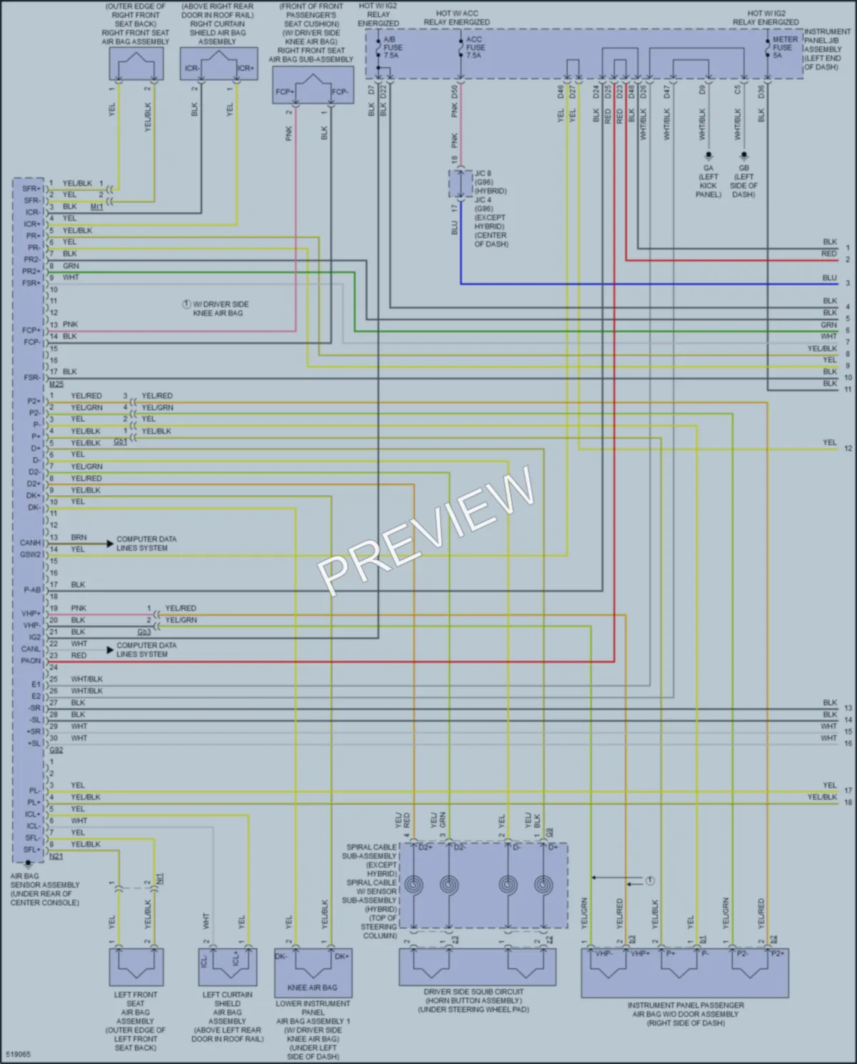 2017 Toyota RAV4 Supplemental Restraints wiring diagram preview
