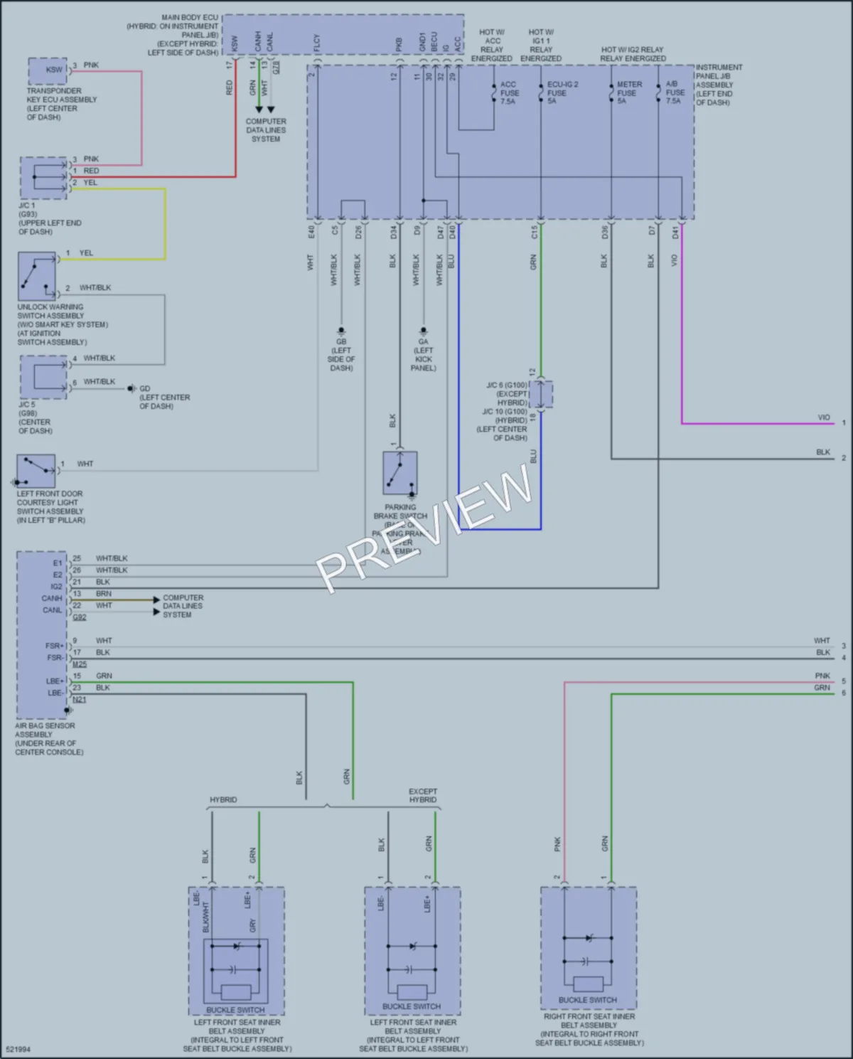 2017 Toyota RAV4 Warning Systems wiring diagram preview