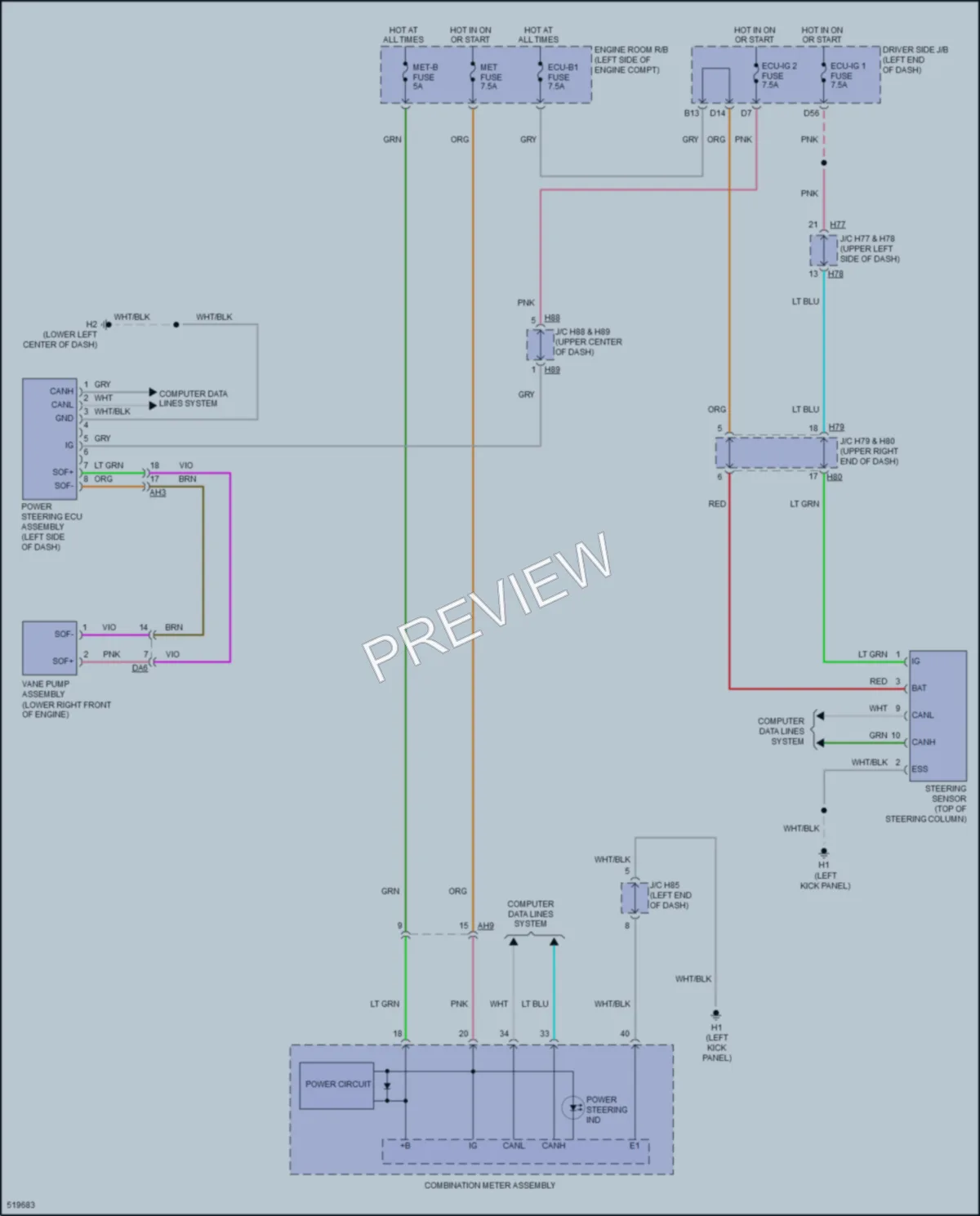2017 Toyota Sequoia Electronic Power Steering wiring diagram preview