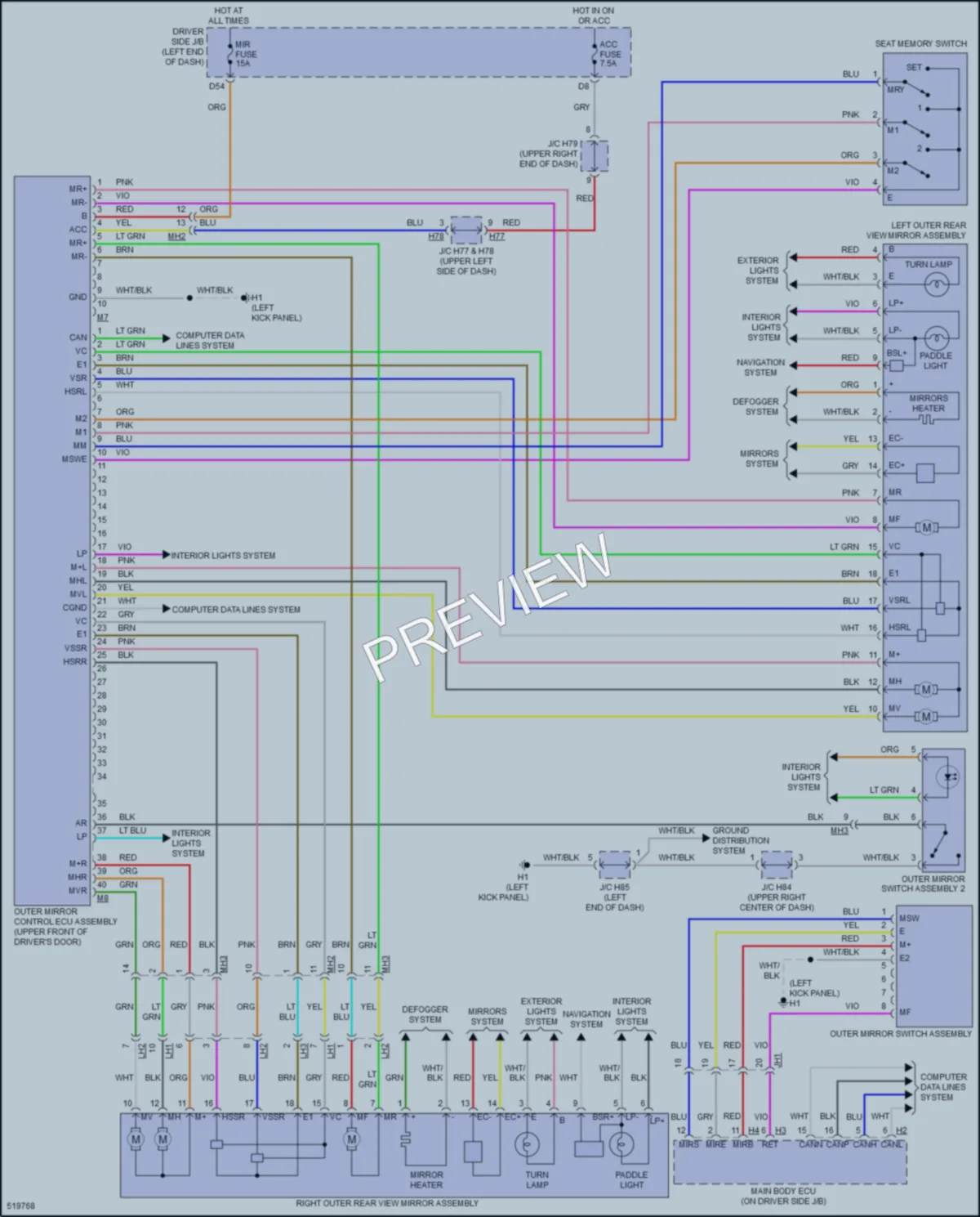 2017 Toyota Sequoia Memory Systems wiring diagram preview