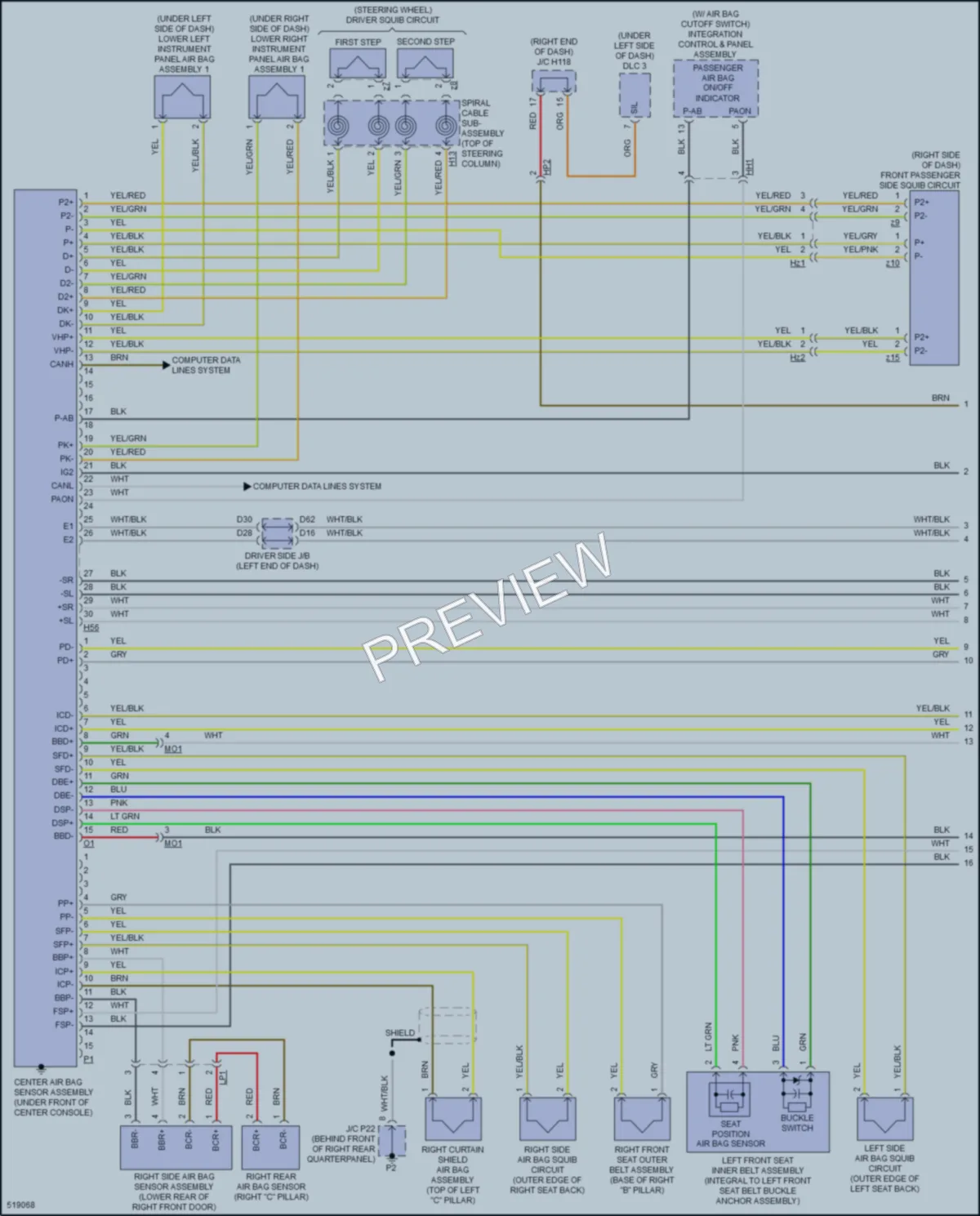 2017 Toyota Sequoia Supplemental Restraints wiring diagram preview