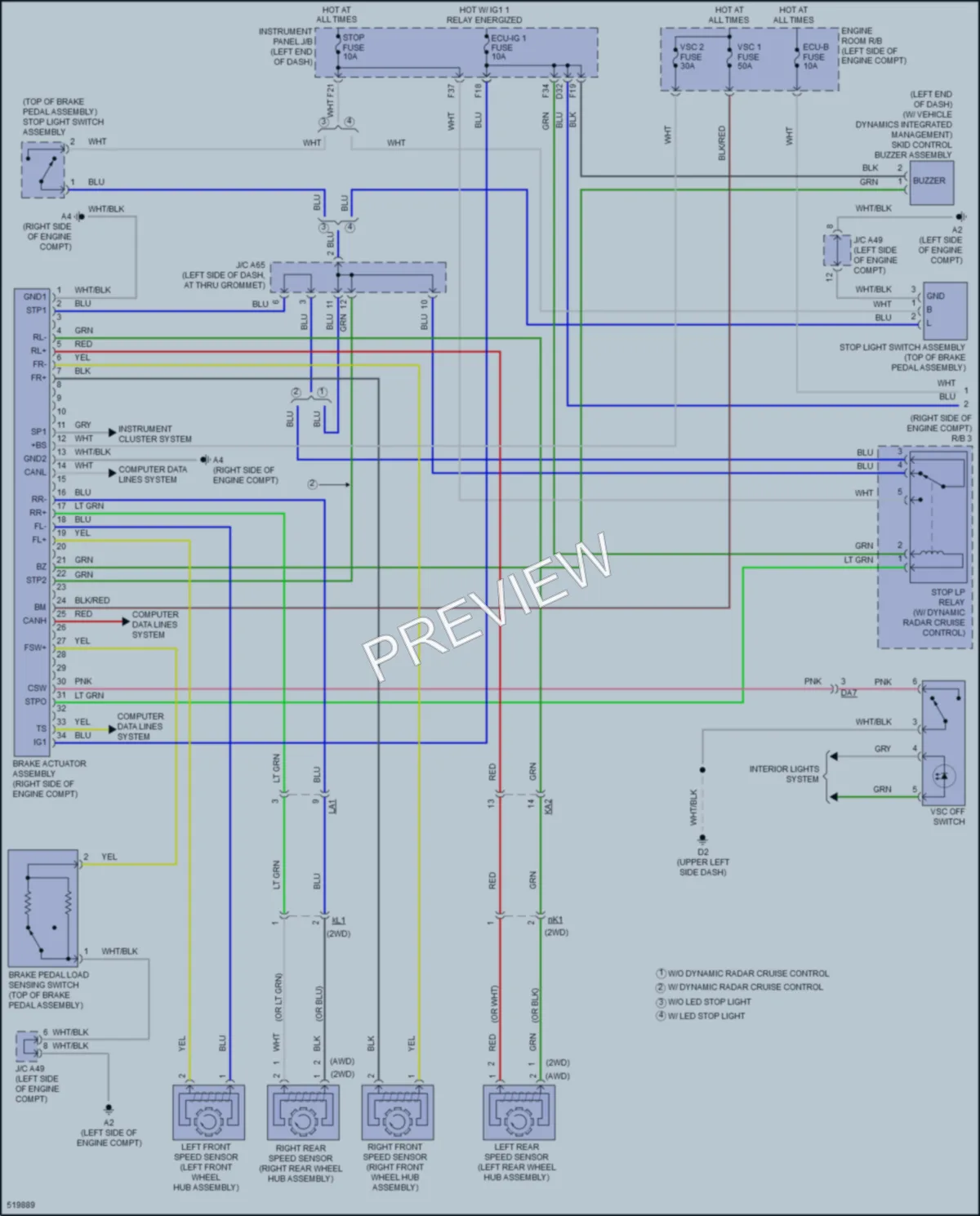 2017 Toyota Sienna Anti Lock Brakes wiring diagram preview