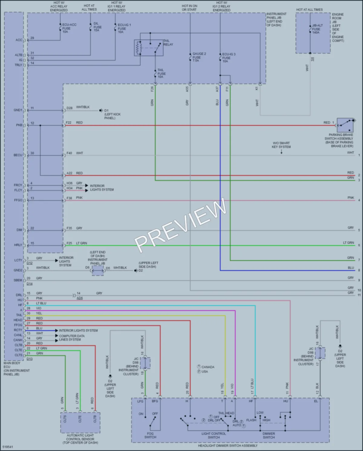 2017 Toyota Sienna Headlights wiring diagram preview