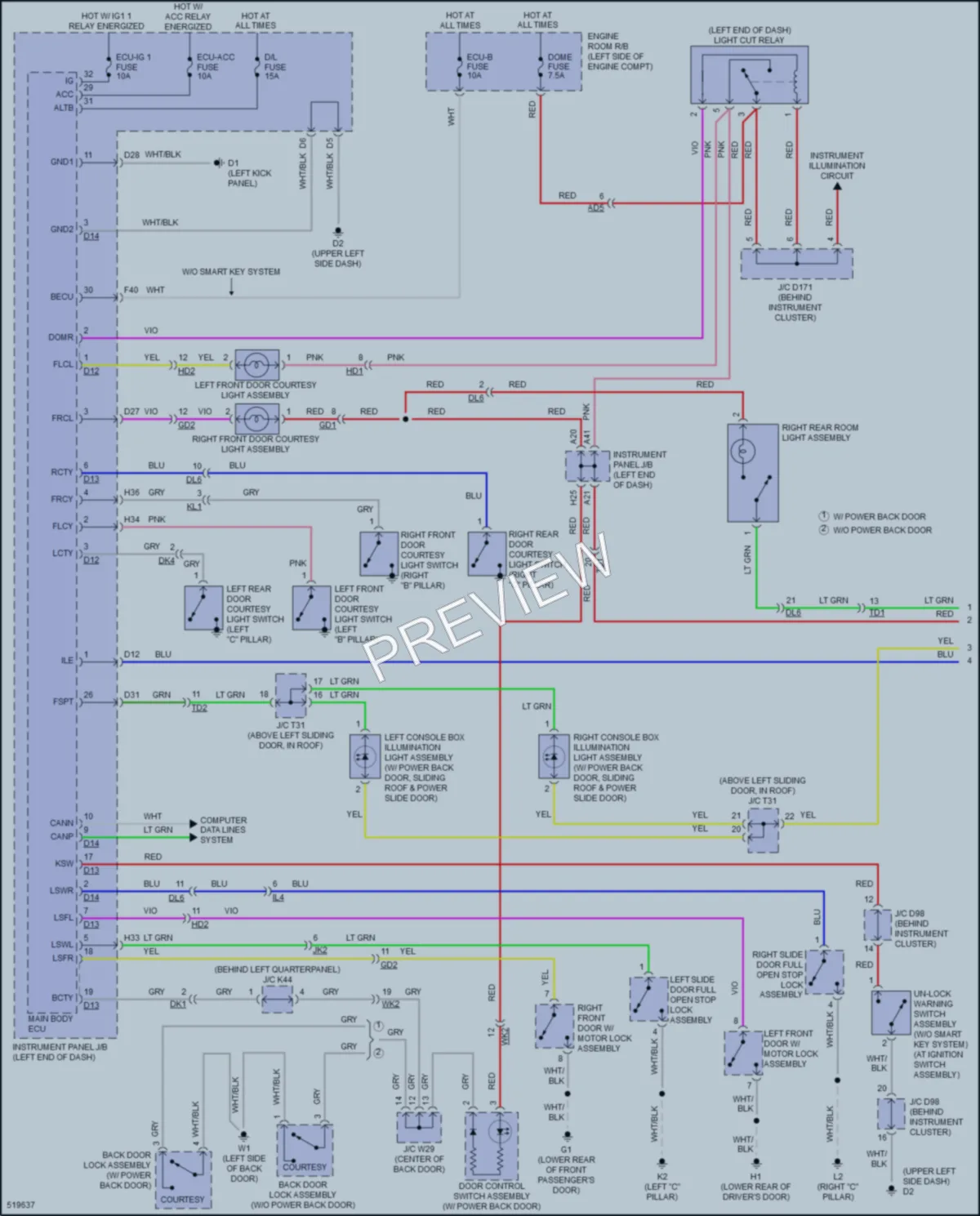 2017 Toyota Sienna Interior Lights wiring diagram preview