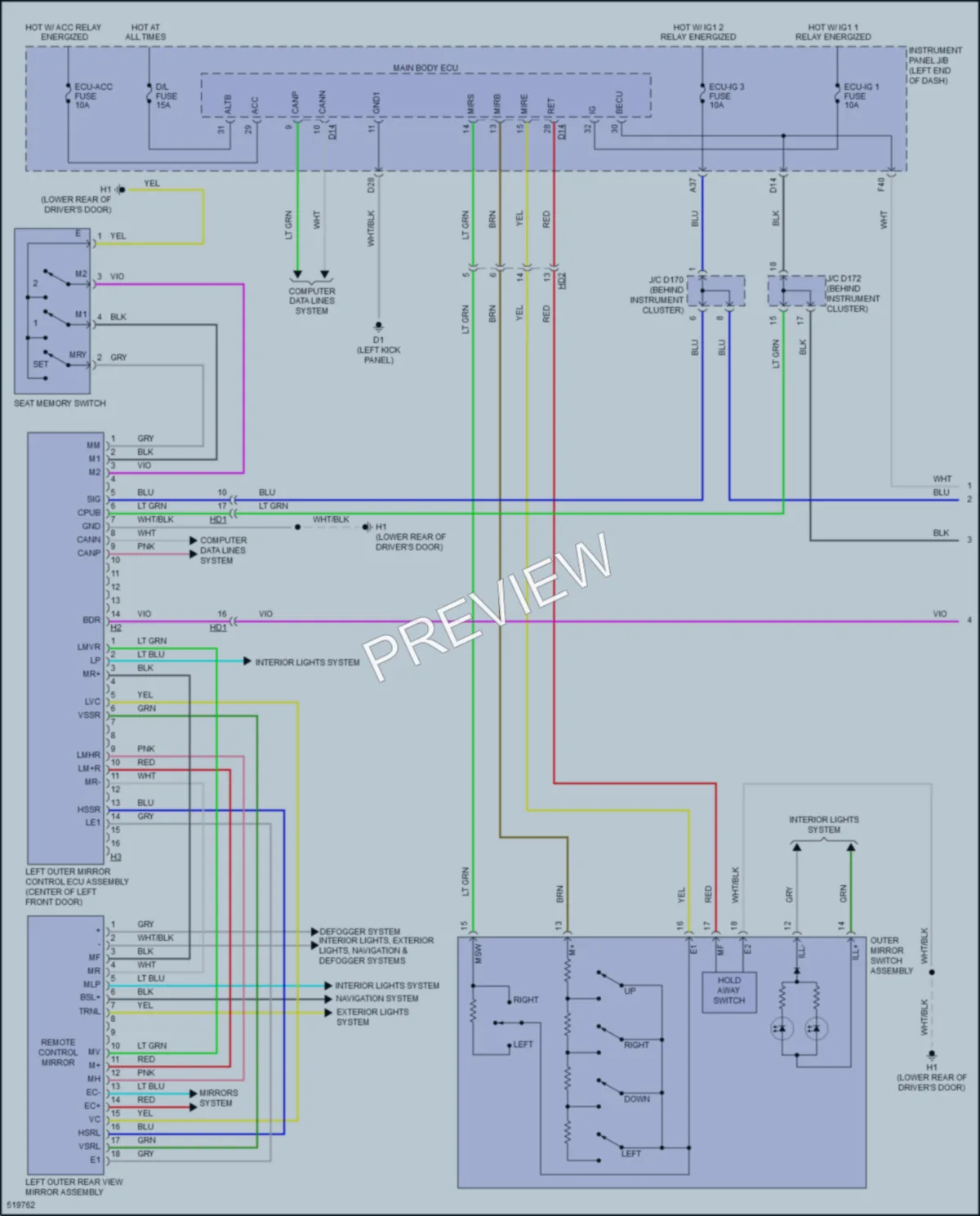 2017 Toyota Sienna Memory Systems wiring diagram preview
