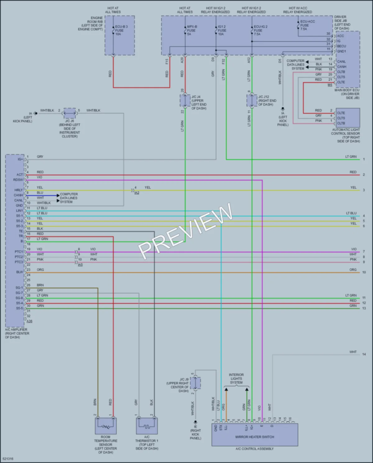 2017 Toyota Tacoma Air Conditioning wiring diagram preview