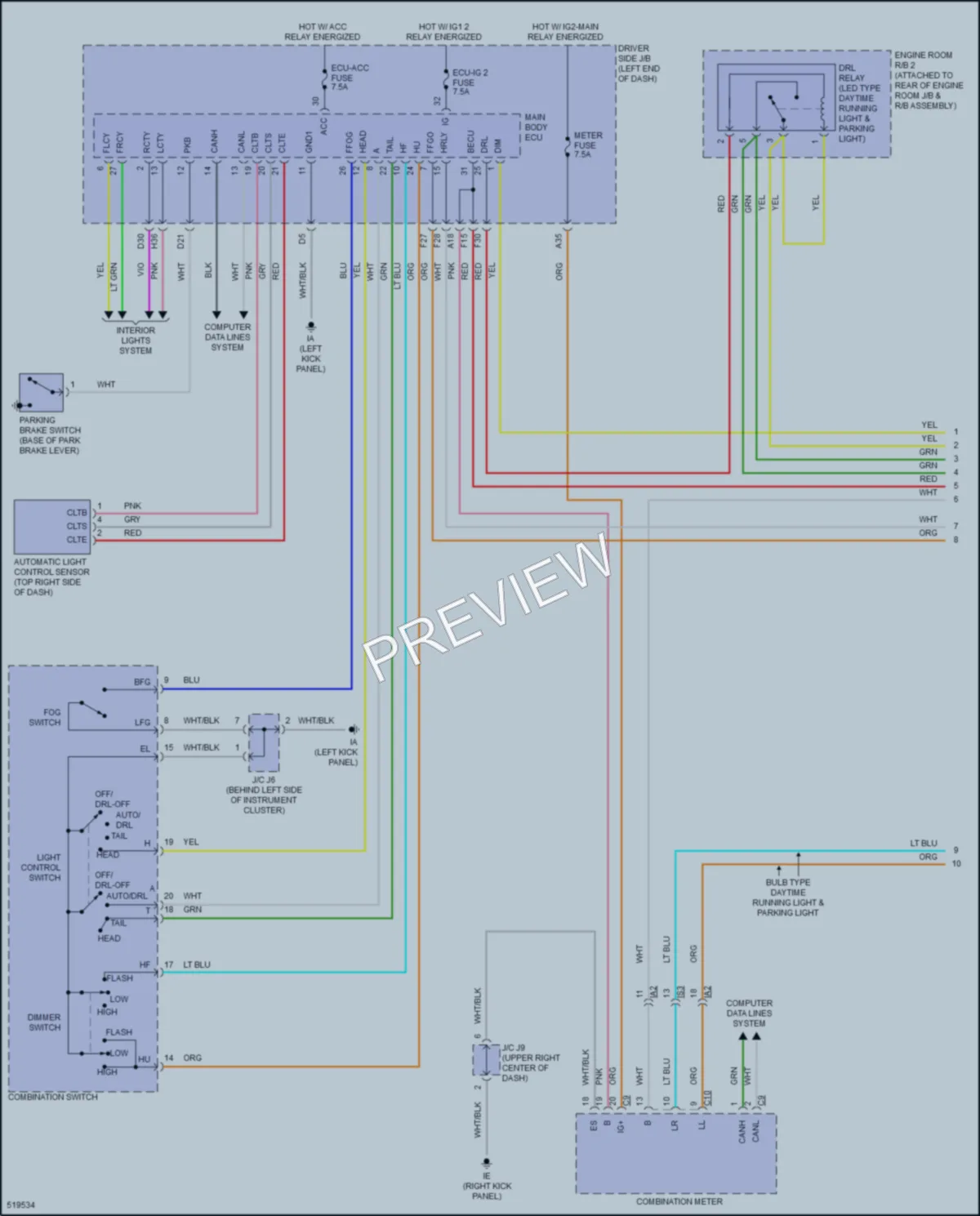 2017 Toyota Tacoma Headlights wiring diagram preview