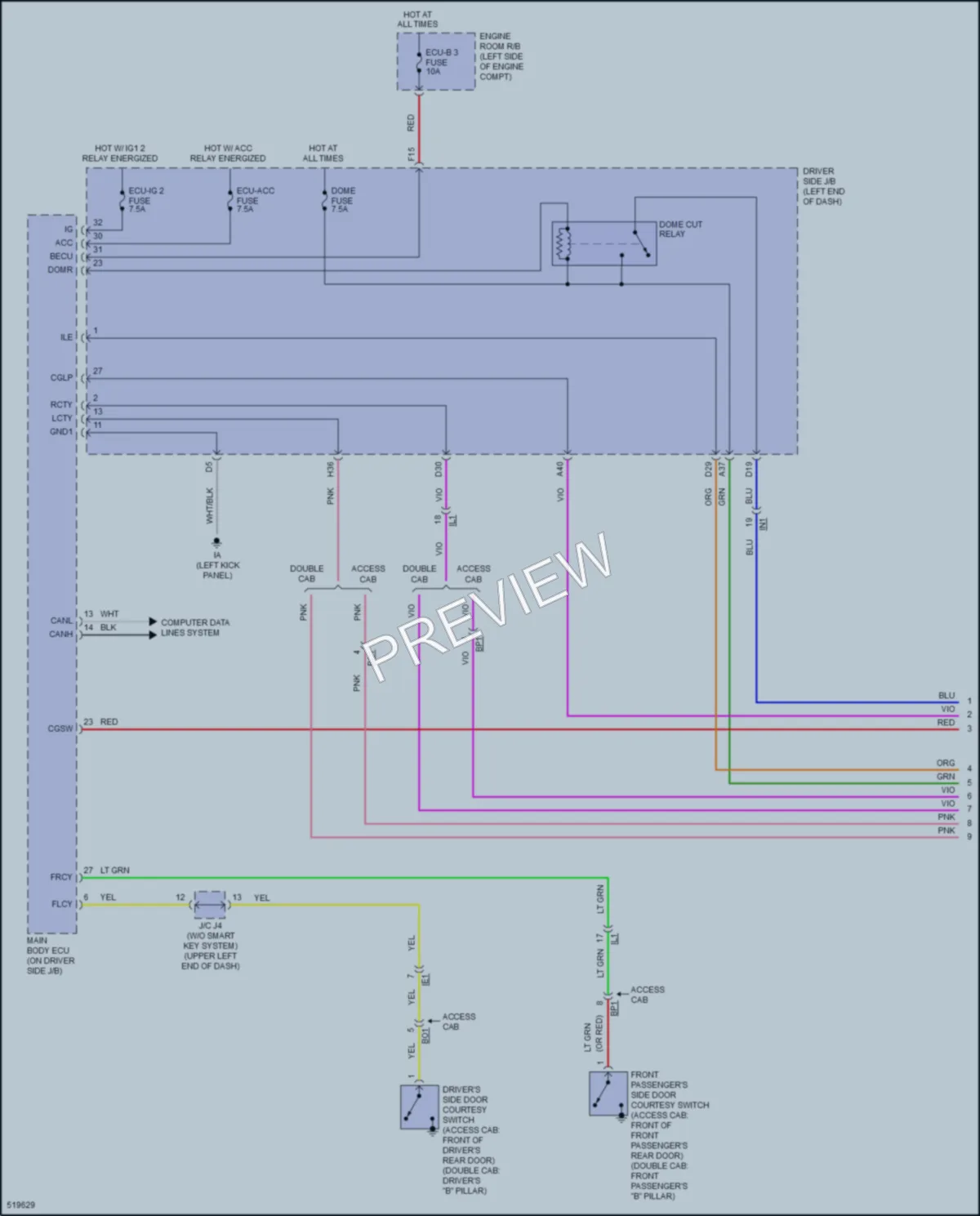2017 Toyota Tacoma Interior Lights wiring diagram preview