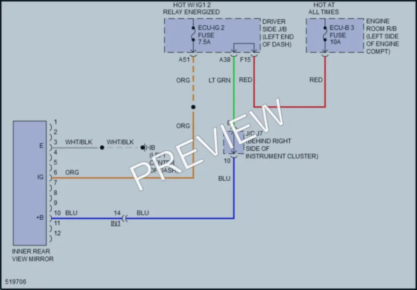 2017 Toyota Tacoma Power Mirrors wiring diagram preview