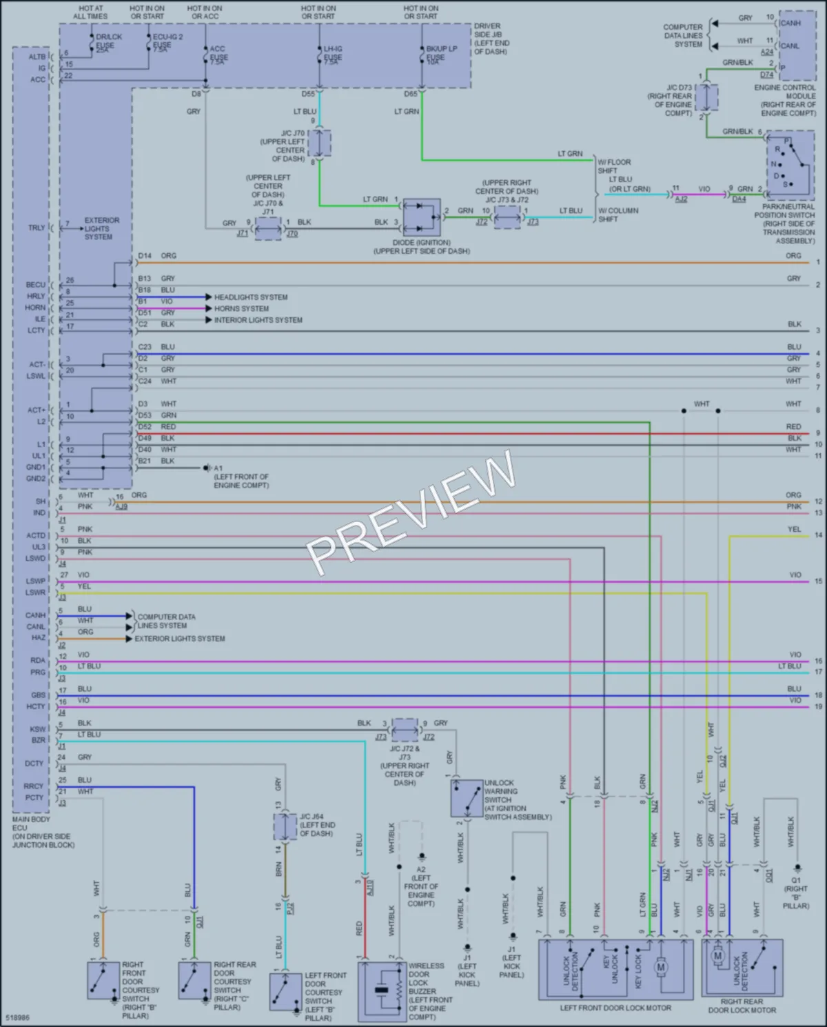 2017 Toyota Tundra Anti Theft wiring diagram preview