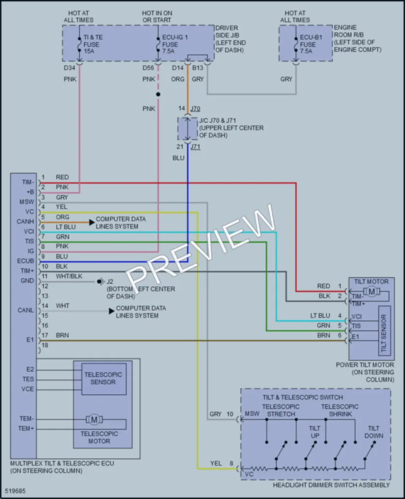 2017 Toyota Tundra Electronic Power Steering wiring diagram preview