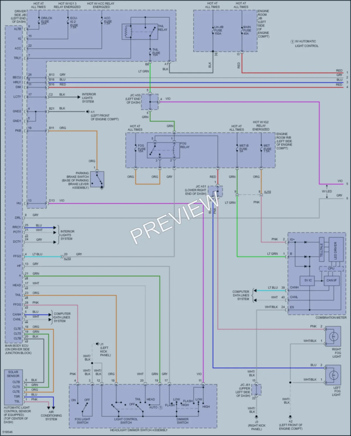 2017 Toyota Tundra Headlights wiring diagram preview