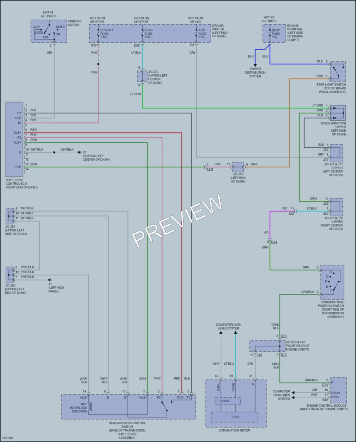 2017 Toyota Tundra Shift Interlock wiring diagram preview