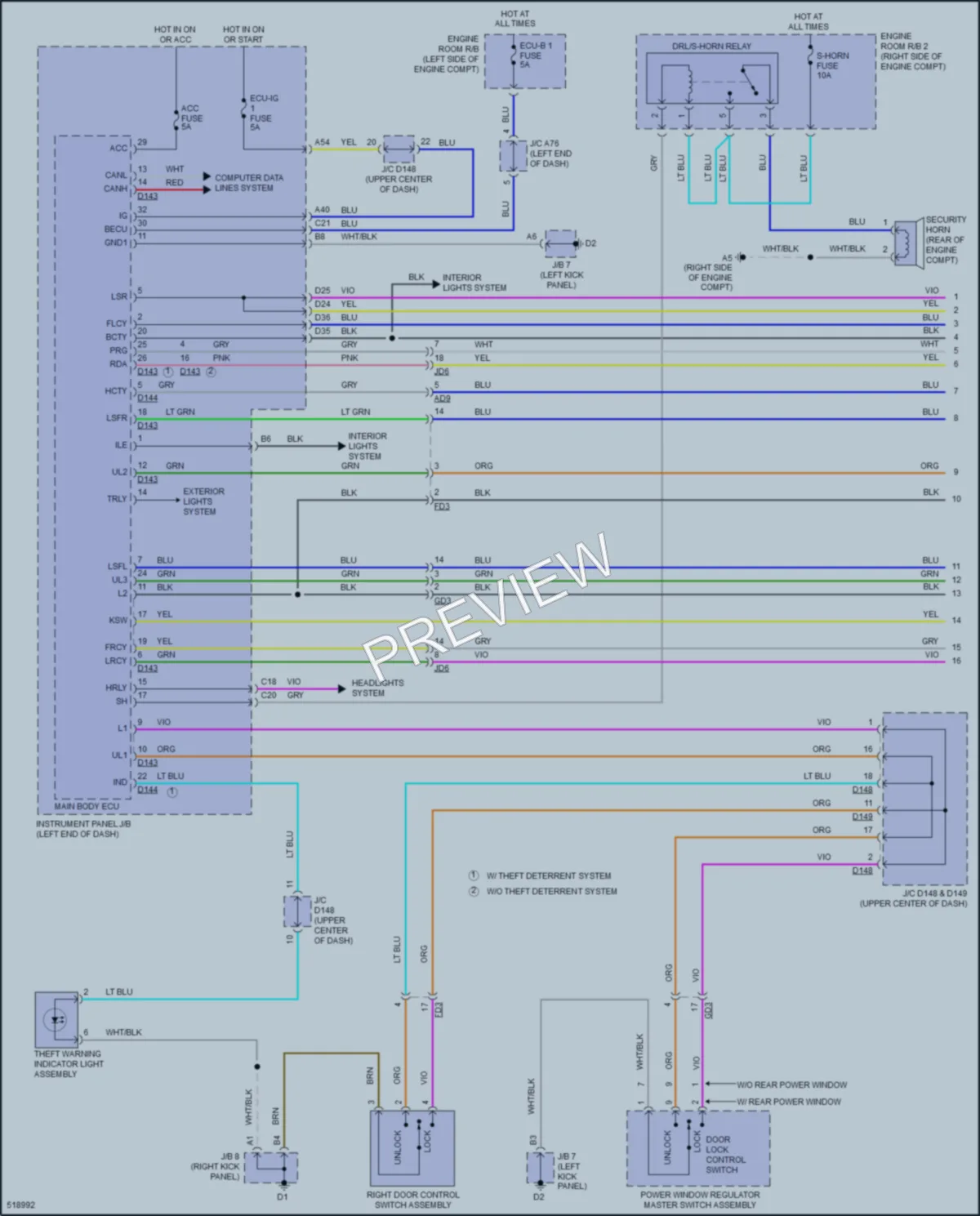2017 Toyota Yaris Anti Theft wiring diagram preview