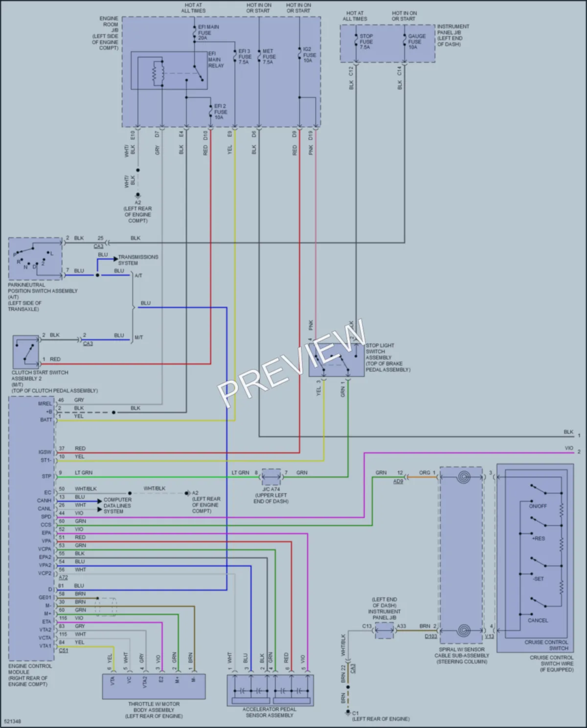 2017 Toyota Yaris Cruise Control wiring diagram preview