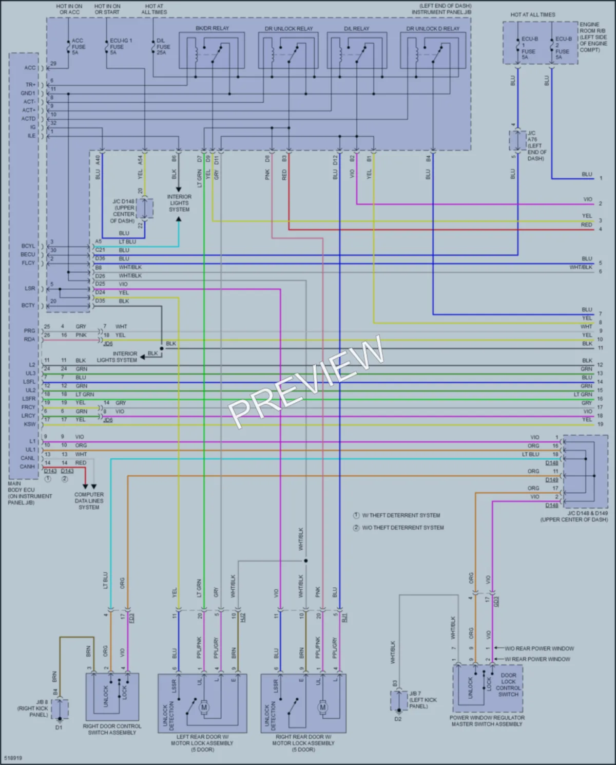 2017 Toyota Yaris Power Door Locks wiring diagram preview