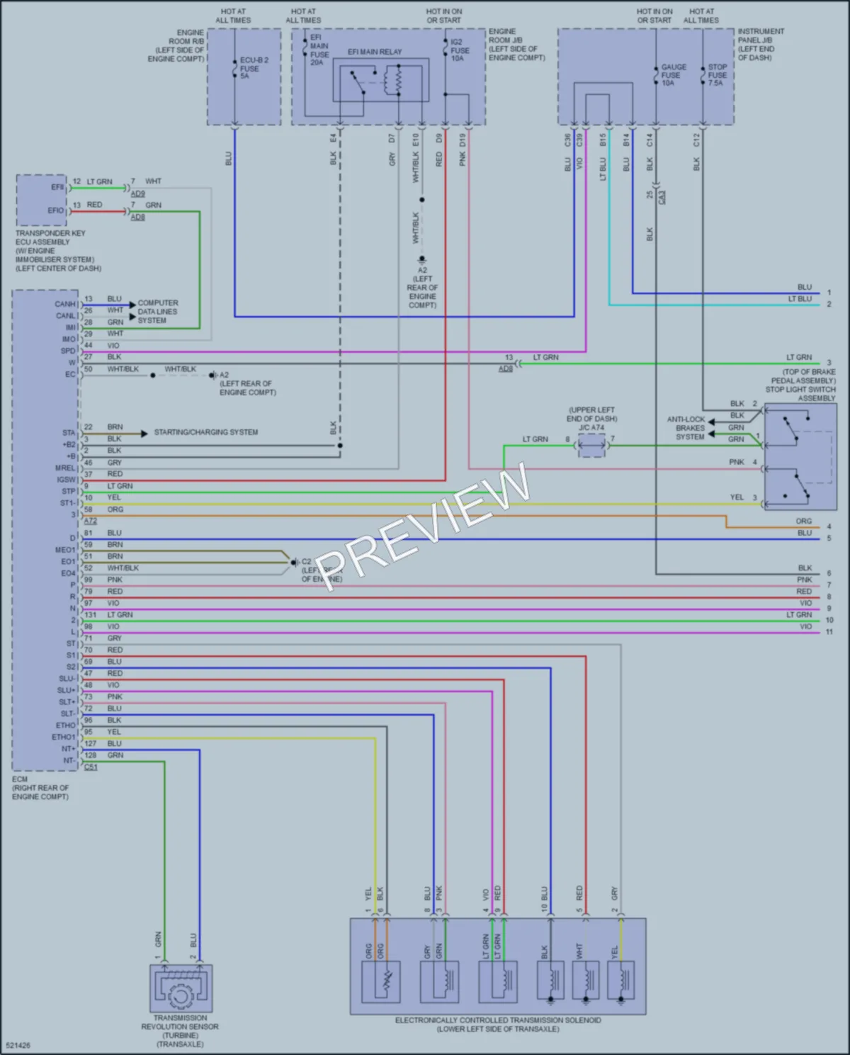 2017 Toyota Yaris Transmission wiring diagram preview