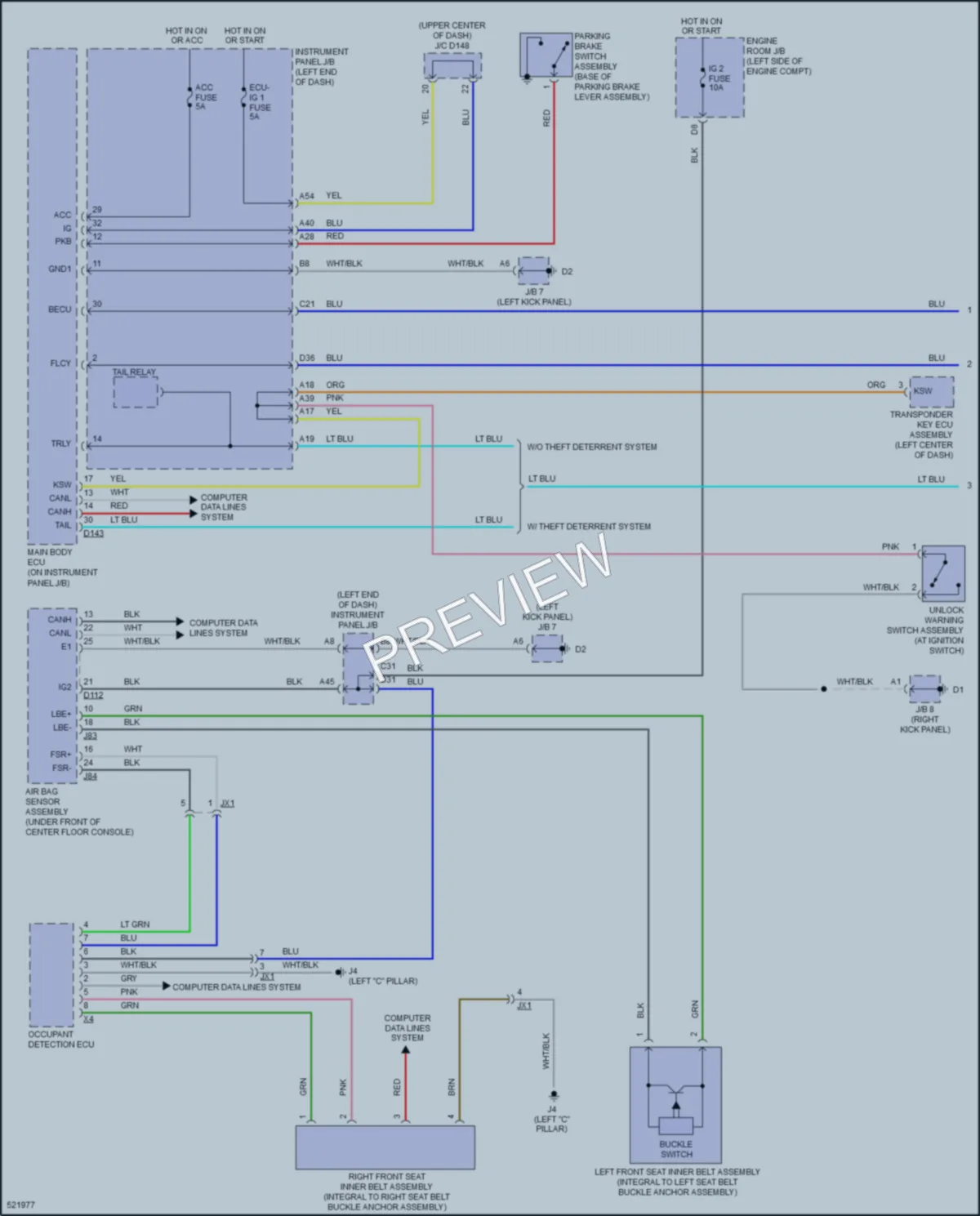 2017 Toyota Yaris Warning Systems wiring diagram preview