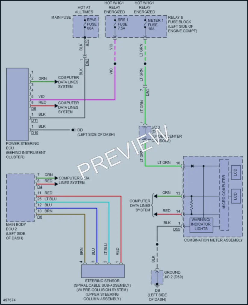 2017 Toyota YarisiA Electronic Power Steering wiring diagram preview