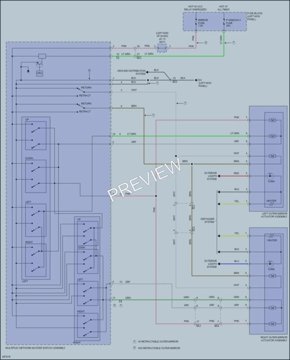 2017 Toyota YarisiA Power Mirrors wiring diagram preview