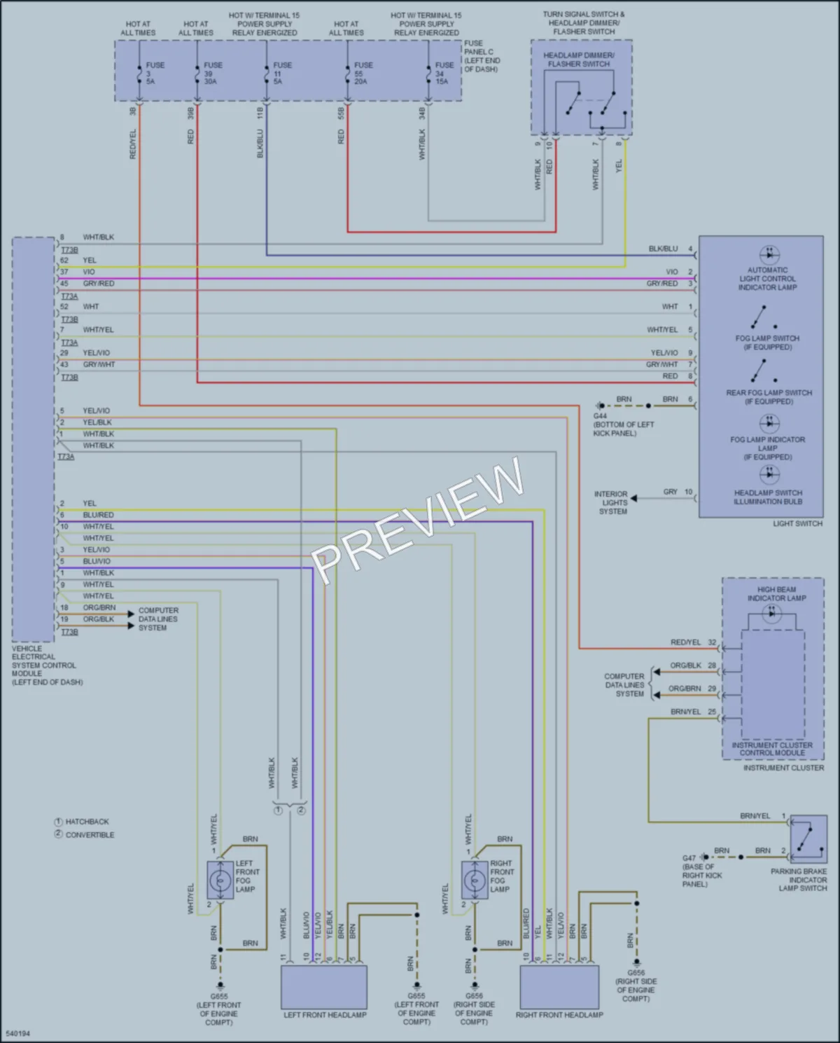 2017 Volkswagen Beetle Headlights wiring diagram preview