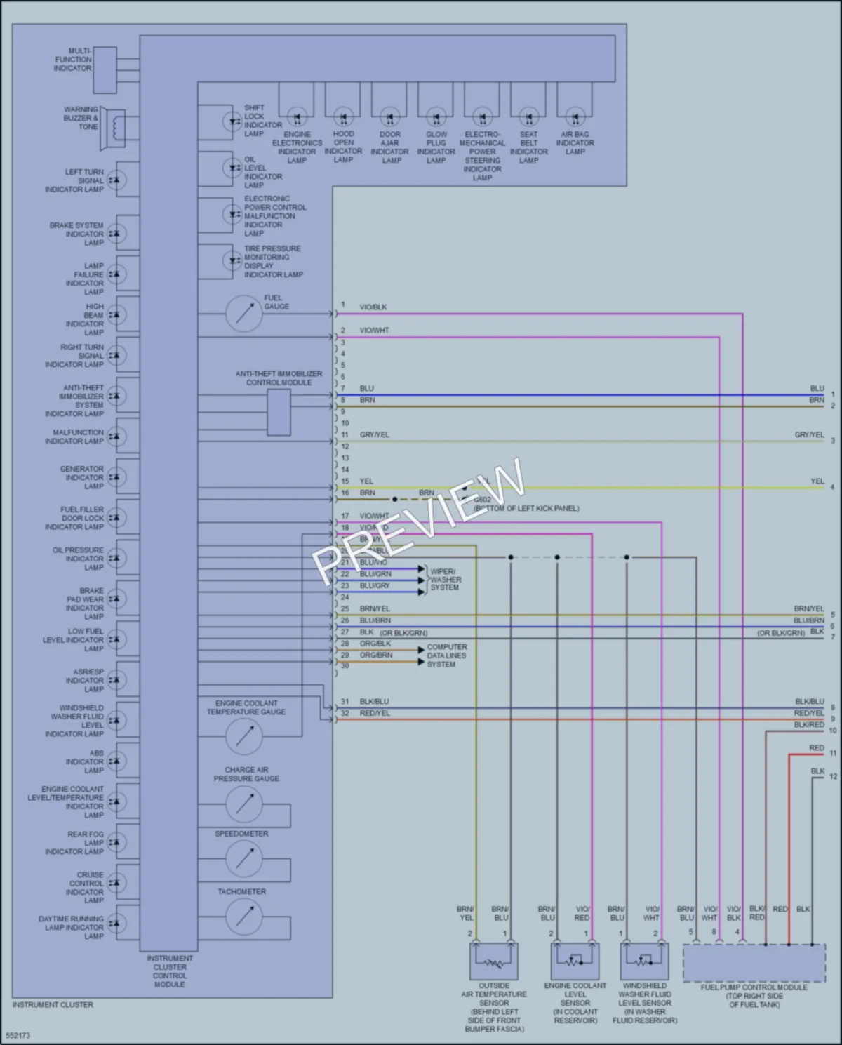 2017 Volkswagen Beetle Instrument Cluster wiring diagram preview