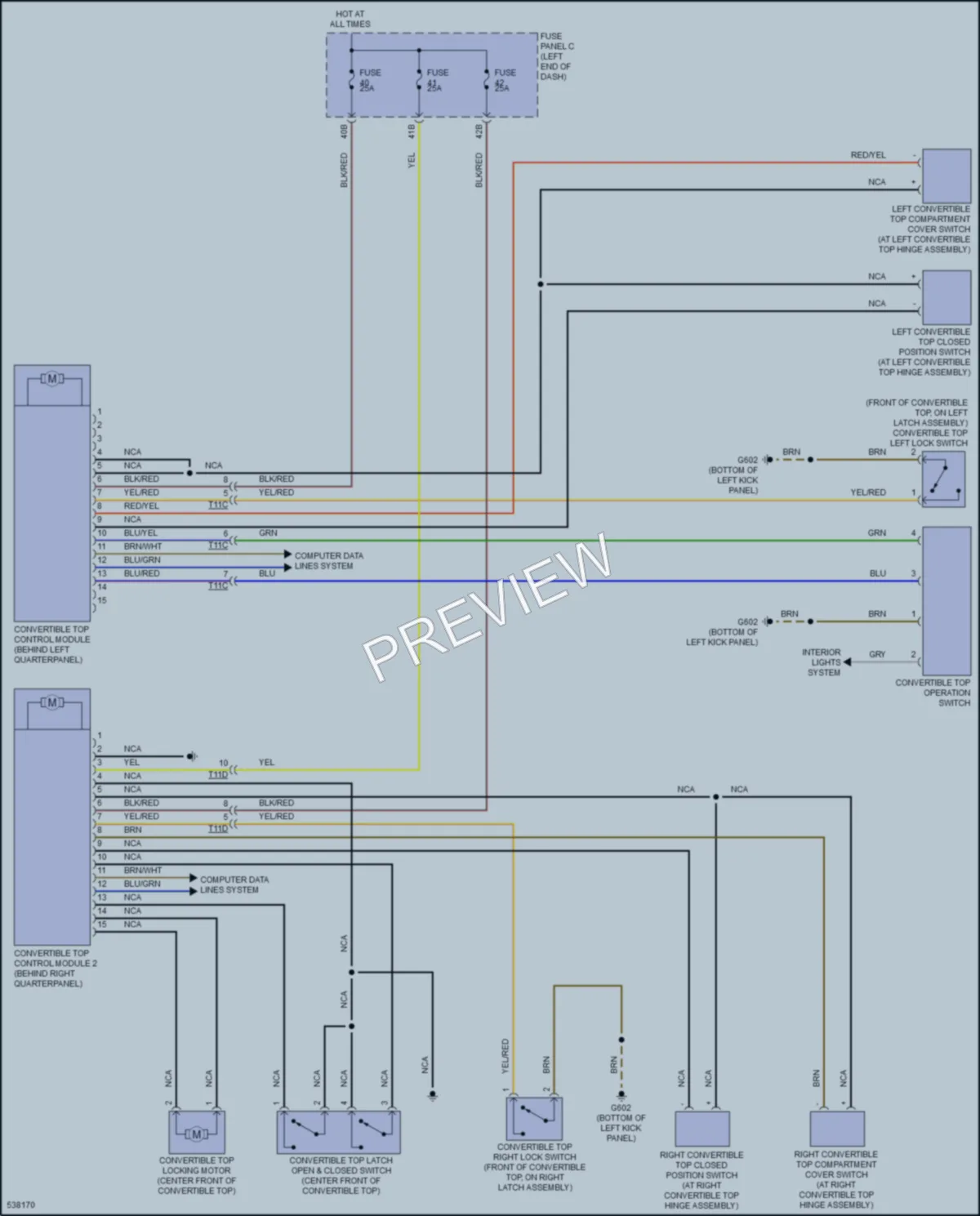 2017 Volkswagen Beetle Power Top Sunroof wiring diagram preview