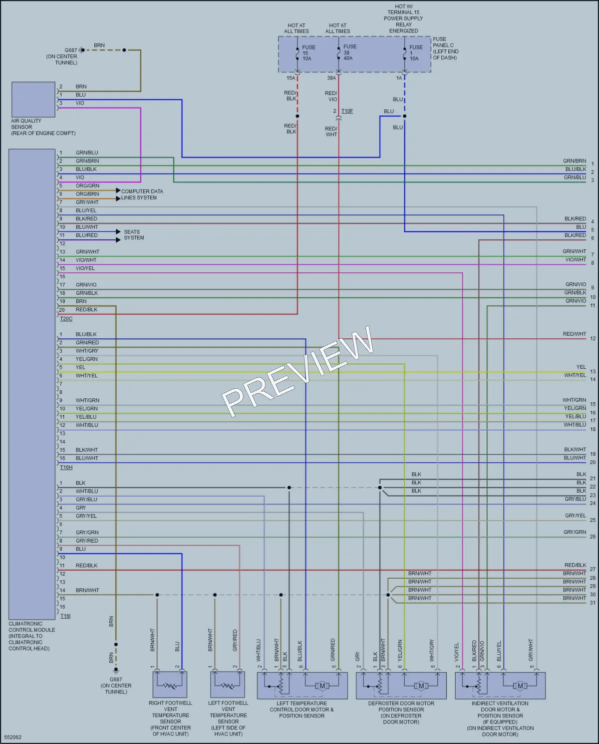 2017 Volkswagen CC Air Conditioning wiring diagram preview