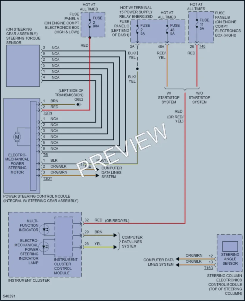 2017 Volkswagen CC Electronic Power Steering wiring diagram preview