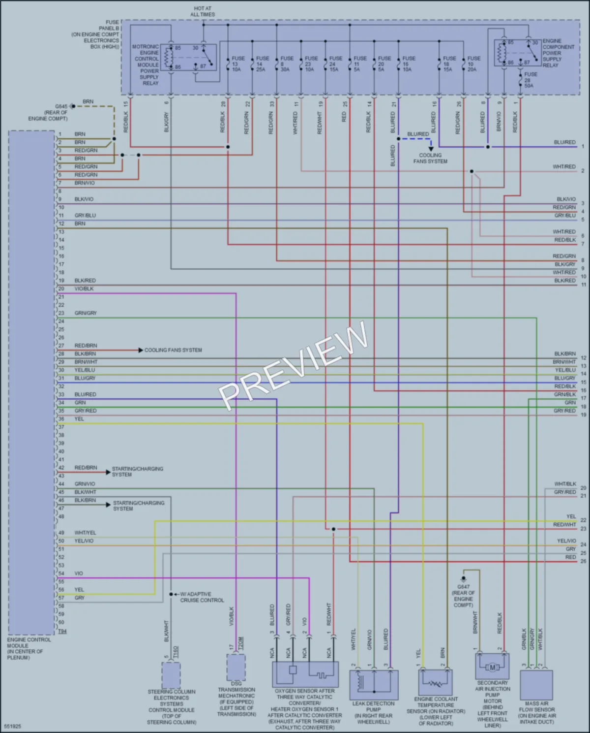 2017 Volkswagen CC Engine Performance wiring diagram preview