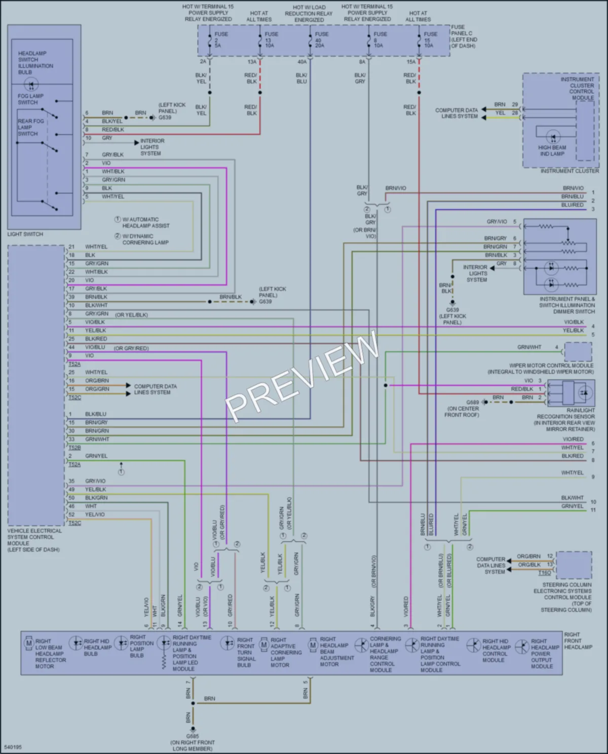 2017 Volkswagen CC Headlights wiring diagram preview