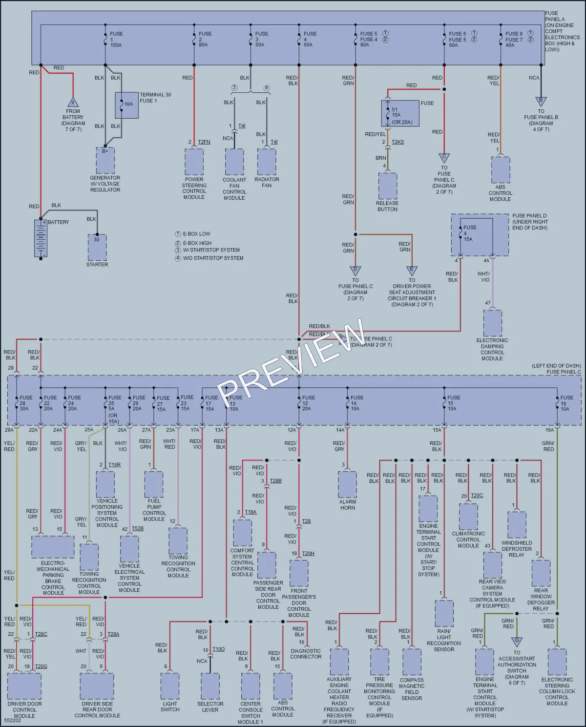 2017 Volkswagen CC Power Distribution wiring diagram preview