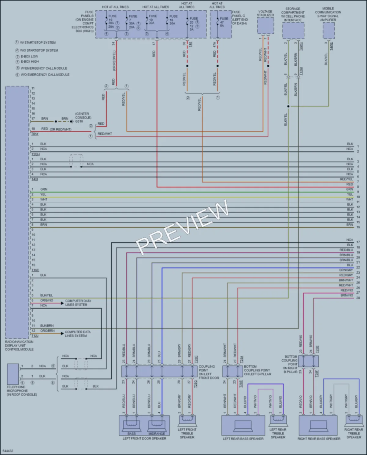 2017 Volkswagen CC Radio wiring diagram preview