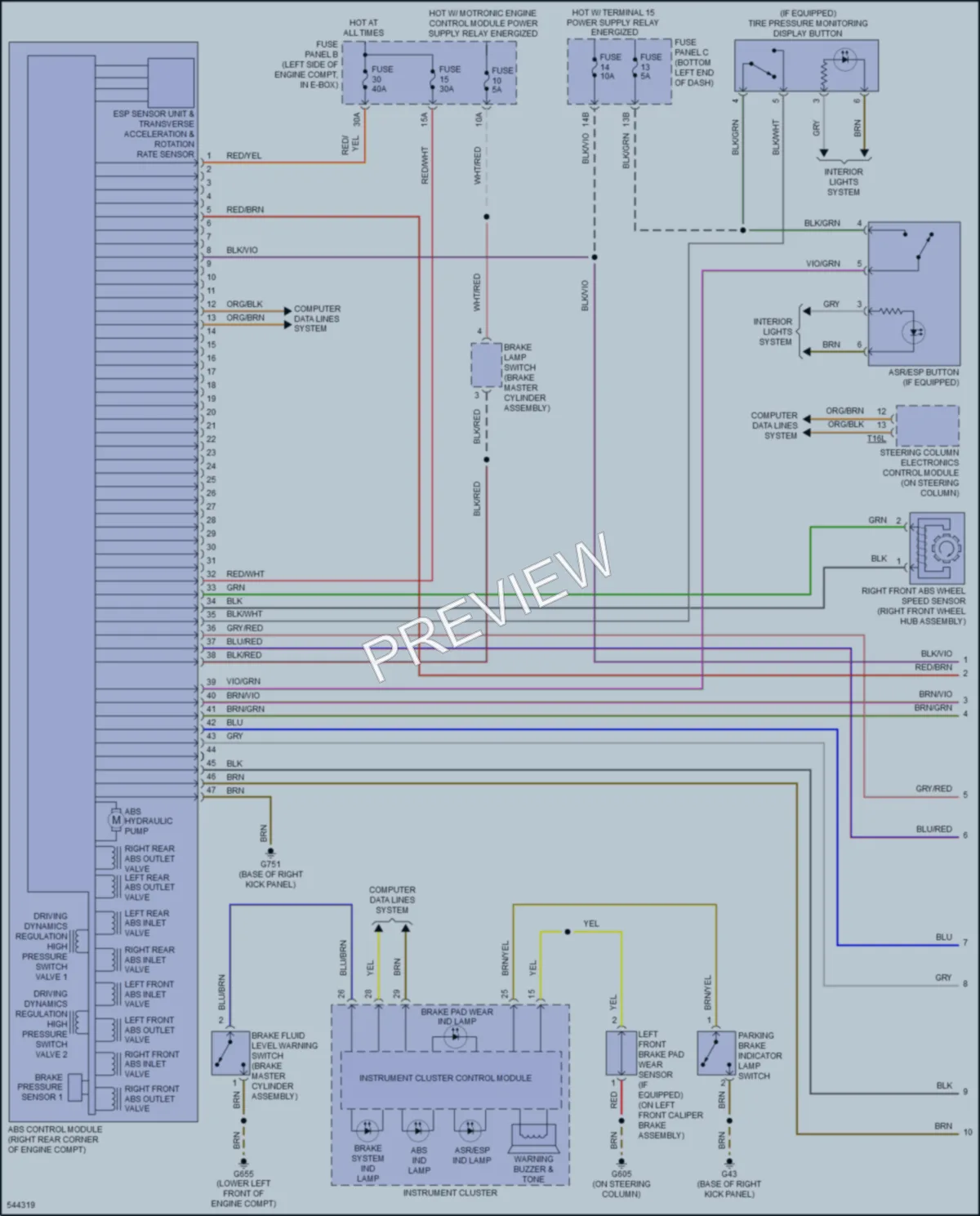 2017 Volkswagen GLI Anti Lock Brakes wiring diagram preview