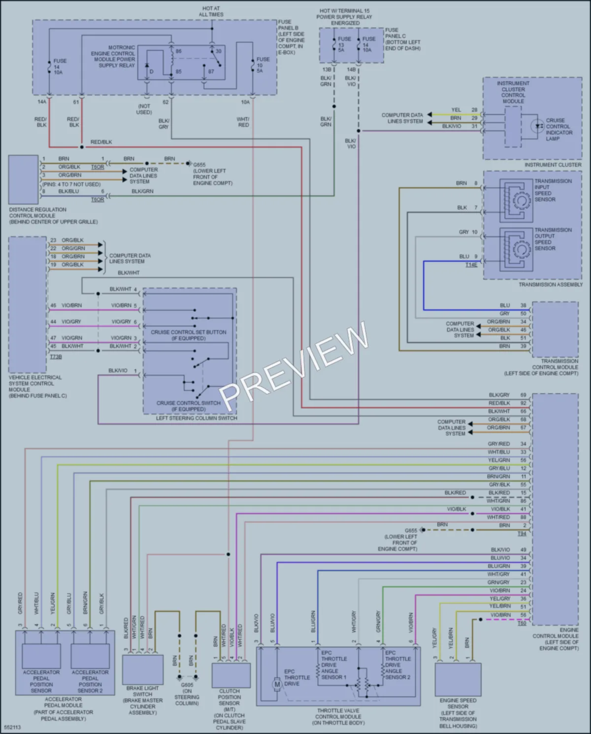 2017 Volkswagen GLI Cruise Control wiring diagram preview