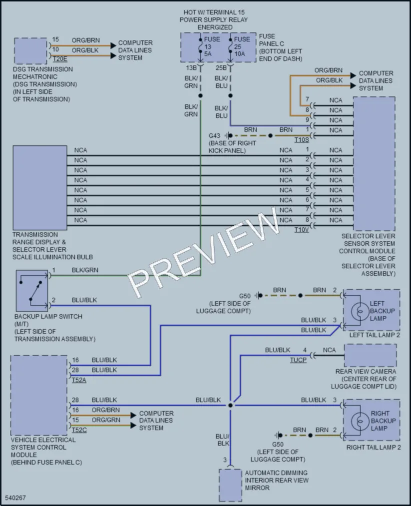 2017 Volkswagen GLI Exterior Lights wiring diagram preview