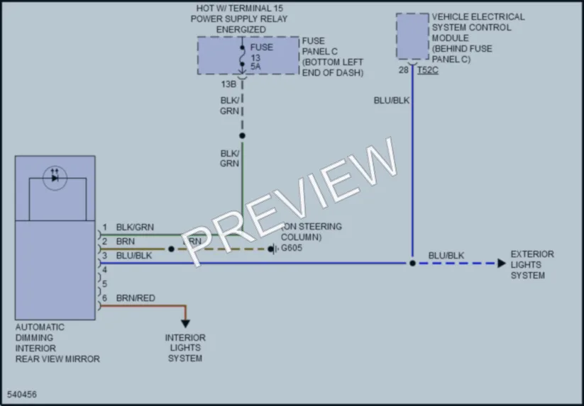 2017 Volkswagen GLI Power Mirrors wiring diagram preview