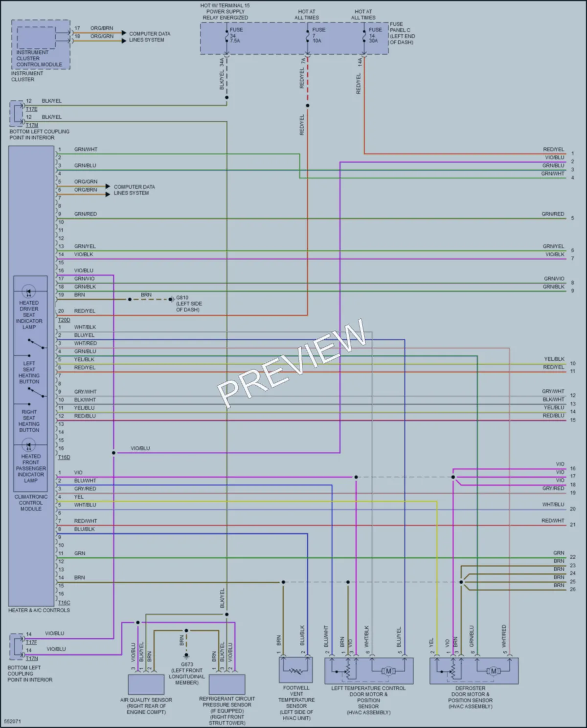 2017 Volkswagen GolfAlltrack Air Conditioning wiring diagram preview