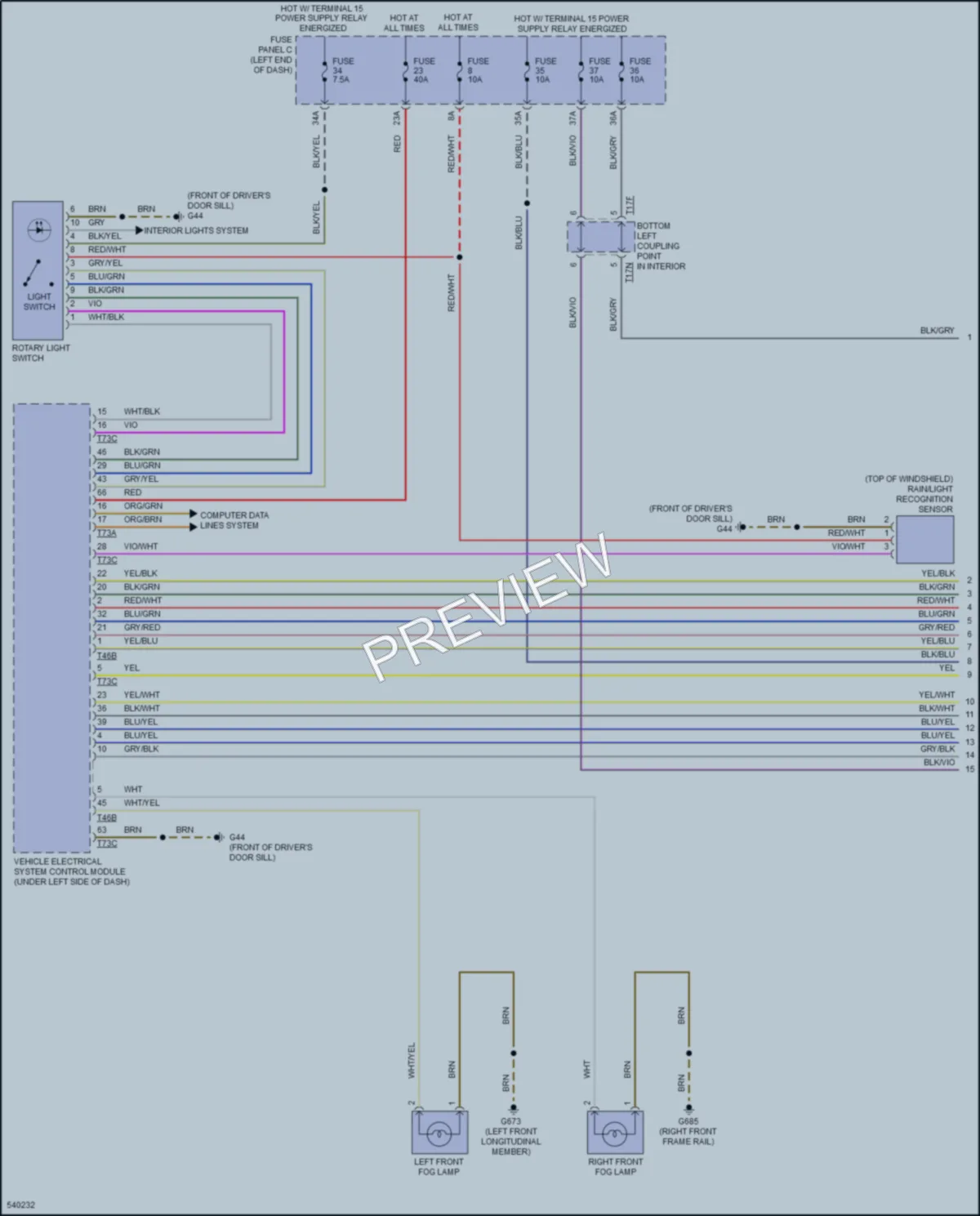 2017 Volkswagen GolfAlltrack Headlights wiring diagram preview