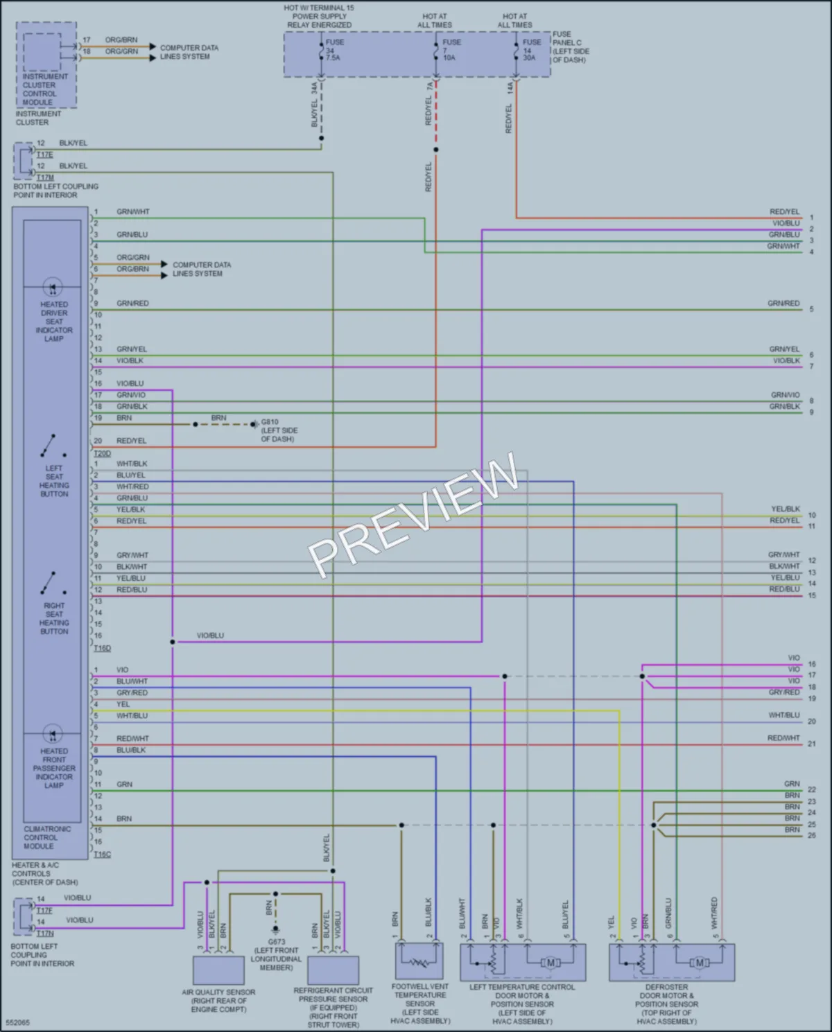 2017 Volkswagen GolfGTI Air Conditioning wiring diagram preview