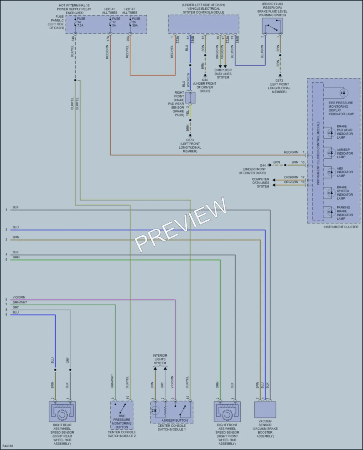 2017 Volkswagen GolfGTI Anti Lock Brakes wiring diagram preview