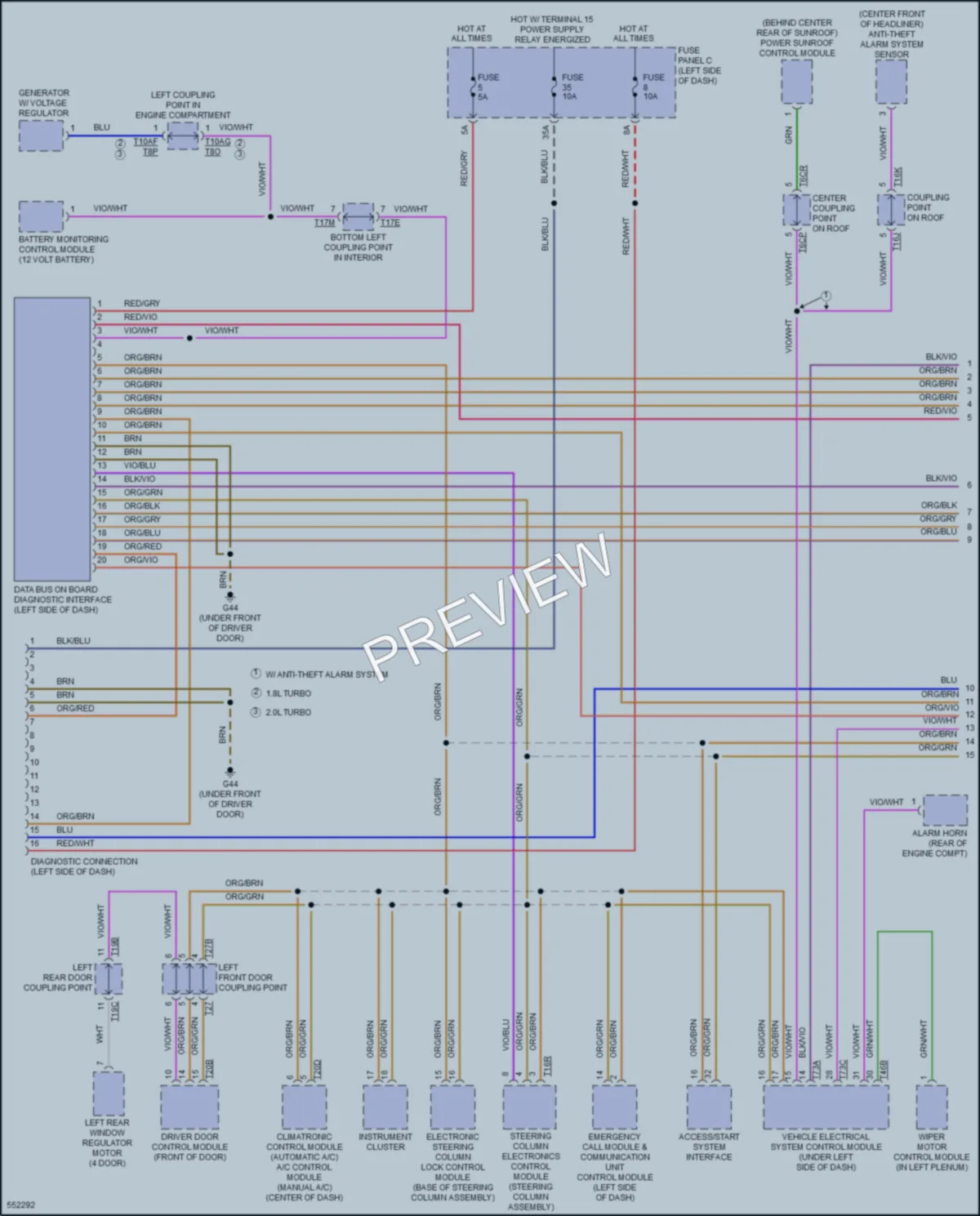 2017 Volkswagen GolfGTI Computer Data Lines wiring diagram preview