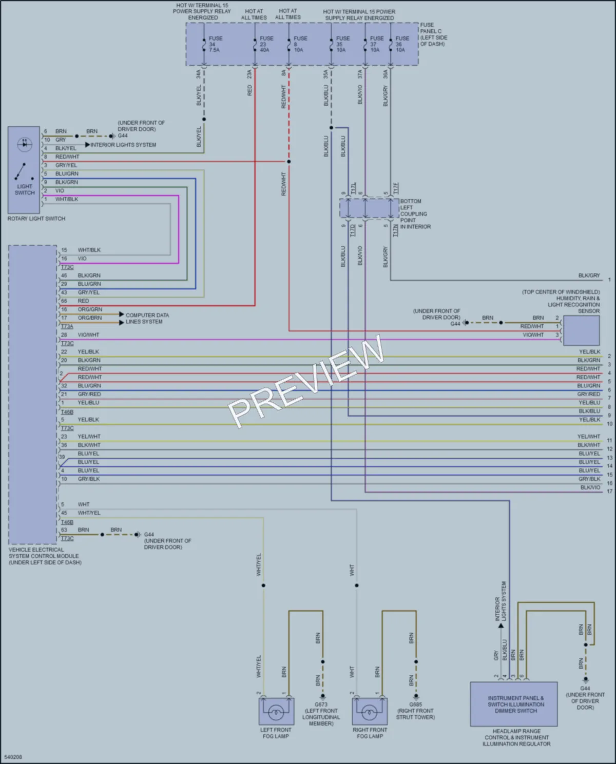 2017 Volkswagen GolfGTI Headlights wiring diagram preview