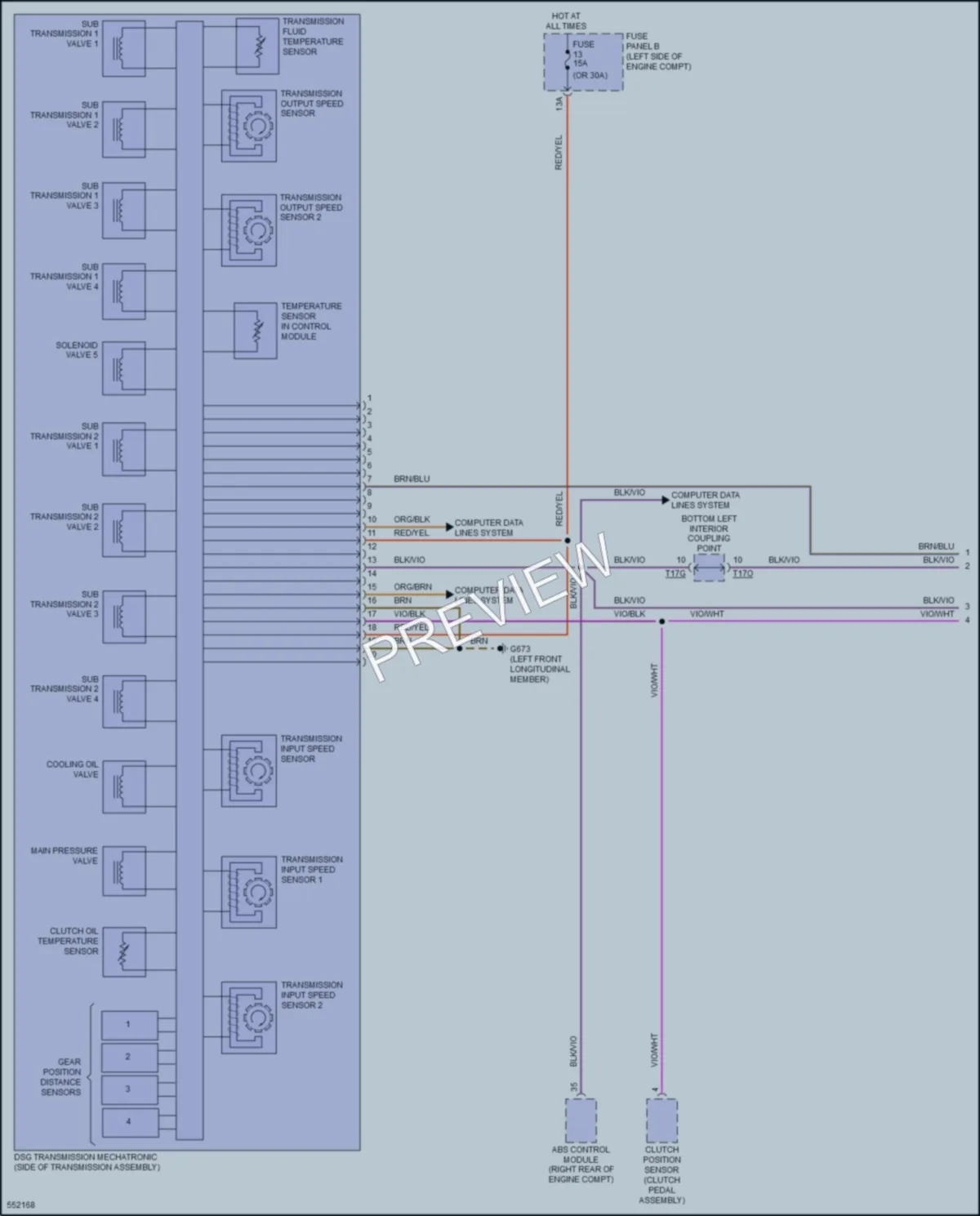 2017 Volkswagen GolfGTI Transmission wiring diagram preview