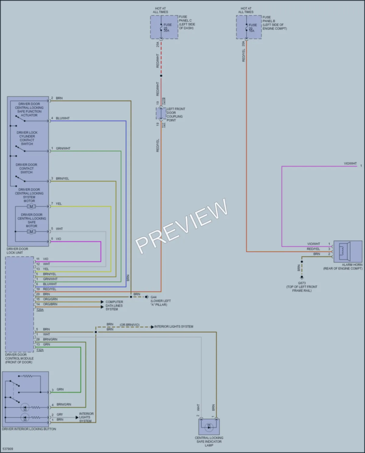 2017 Volkswagen GolfR Anti Theft wiring diagram preview
