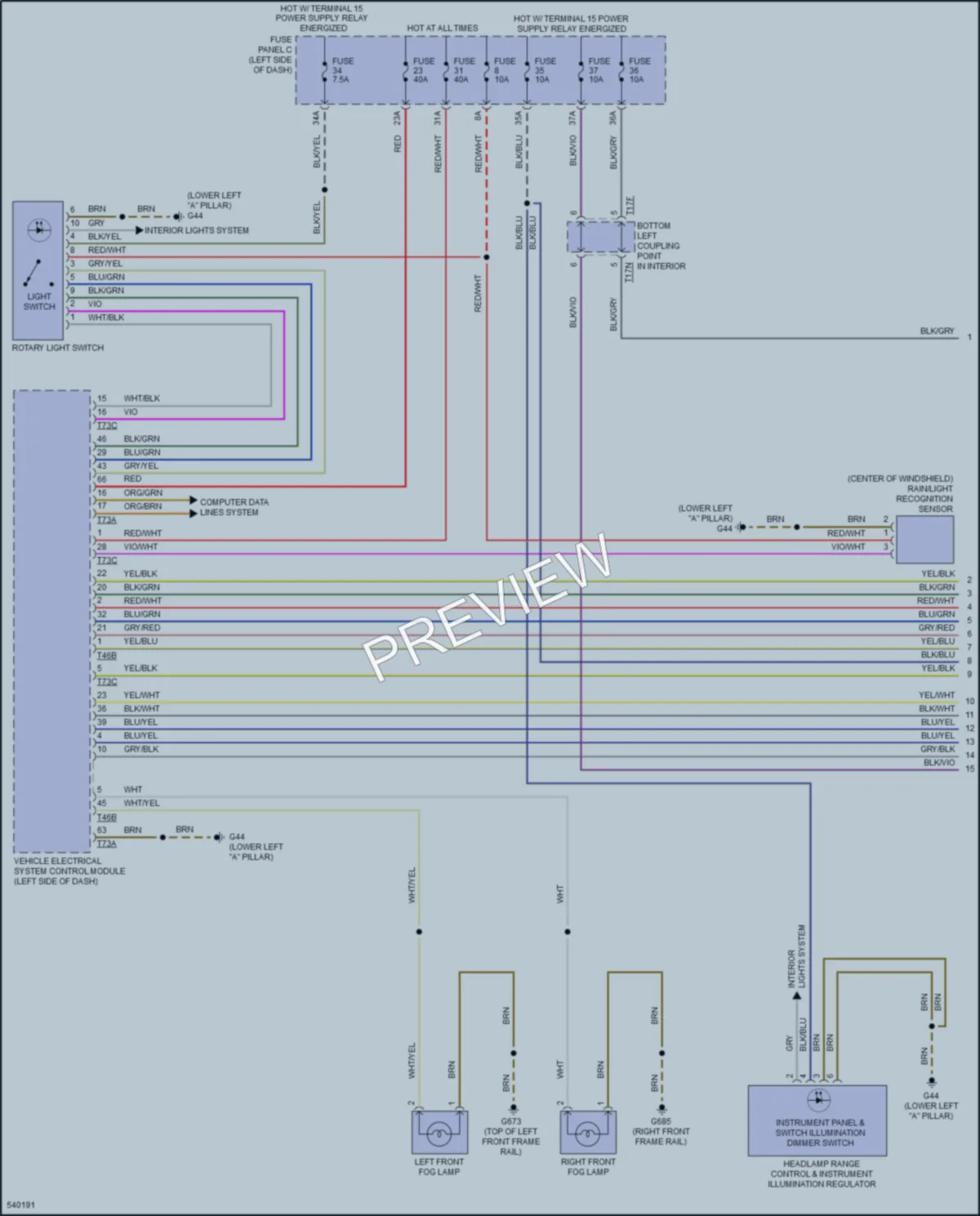 2017 Volkswagen GolfR Headlights wiring diagram preview